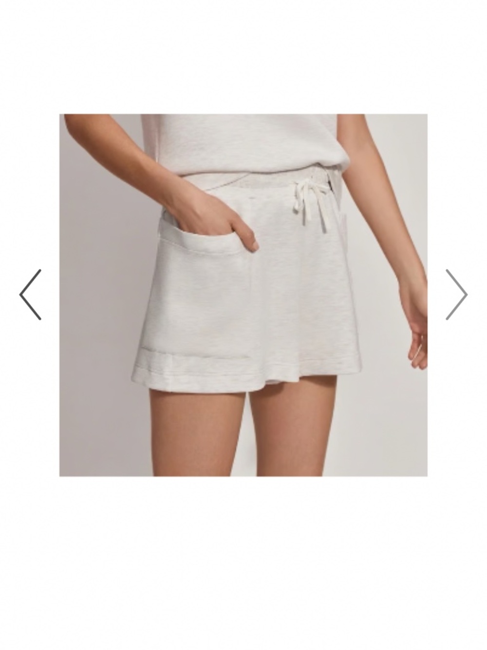 VARLEY Ivory Marl Double Soft ISABELLA Set Top Shirt And Mid Rise Shorts SZ S - Picture 2 of 6